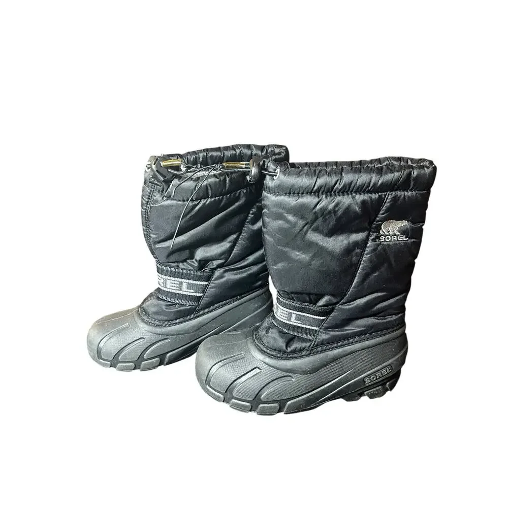 Sorel Youth Cub Insulated Snow Boots, Black Winter Boots, Unisex Kids Size 1